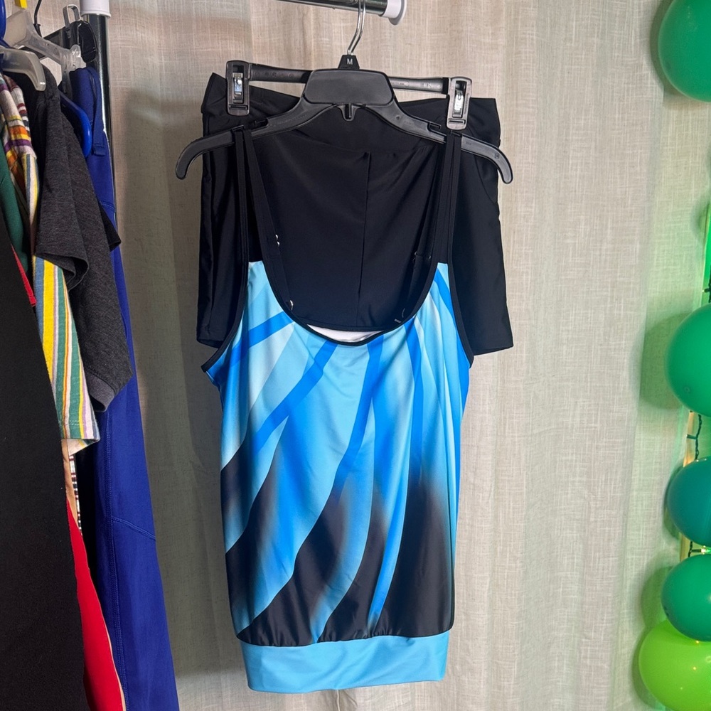 Chic Blue and Black 2 Piece Swimsuit